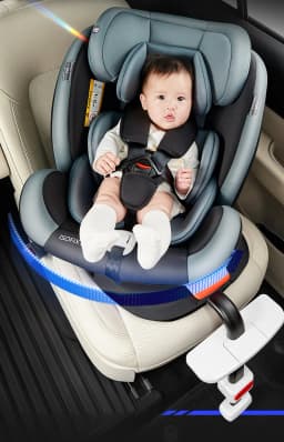 Baby Car Seat with ISOFIX Adjustable Angle 360° Rotation Newborn Supplies Safe Travel with Five-point Safety Harness Suitable for Toddlers to Take on Car Trips Soft Material Comfortable with Alert Reminder Function Baby Car Seat
