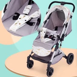 Four-wheel Baby Stroller Two-way Lightweight High-view Baby Stroller Can Sit or Lie Down Portable Travel Baby Stroller
