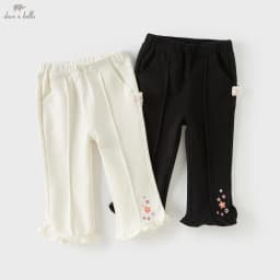 Dave Bella Children's Flare Pants Autumn Winter Casual Sweet Cute Floral Girls Baby Elastic Trousers Outdoor DB3252867