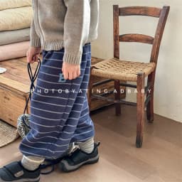 2026 Winter New Children Loose Trousers Cotton Boys Striped Casual Pants Baby Fleece Warm Pants Boy Girl Cotton Kids Clothes