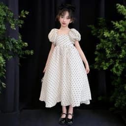 Girls Maxi Dresses Kids Outfits Baby Polka Dot Dresses Summer Teens Short Sleeve Wedding Princess Costumes 5 6 7 8 9 12 13 Years