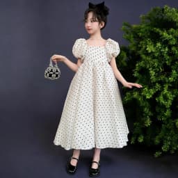 Girls Maxi Dresses Kids Outfits Baby Polka Dot Dresses Summer Teens Short Sleeve Wedding Princess Costumes 5 6 7 8 9 12 13 Years