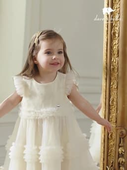 Dave Bella Girls' Dress Summer New Sweet Charm Cute Children's Elegant Mesh Princess Dress Birthday Party Outdoor DB2251650