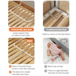 PANGDUBE Foldable Baby Bed Rail Guard Portable Safety Railing for Kids Bed Child Barrier Anti Fall Toddler Bed Fence Protection