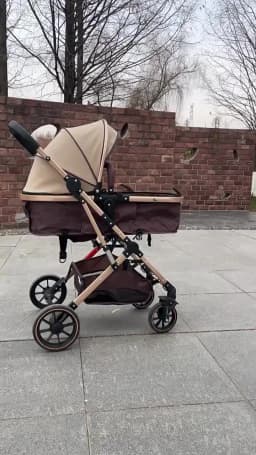 Baby Stroller: Sit-or-Lie Position, High-View Two-Way Design, Adjustable Backrest, Easy Folding, Shock Absorption, Ages 0–3
