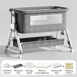 Aluminum alloy baby bed, movable, foldable, and portable