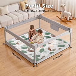 Thick Foam Baby Play Mat, Foldable Crawling Playpen Mat with Soft Padding, Non-Slip Floor Playmat, Machine Washable Anti-Slip Crawling Mats for Infants Toddlers Home Indoor Use