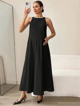 Beige Sleeveless Maternity Dress Ankle Length Casual Summer Women
