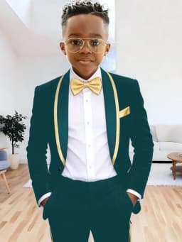Txjojn Chic Kids Suits 2 Pieces Jacket Pants Wedding Ring Bearer Outfit Handsome Shawl Lapel Boys Suit Set For Banquet Party