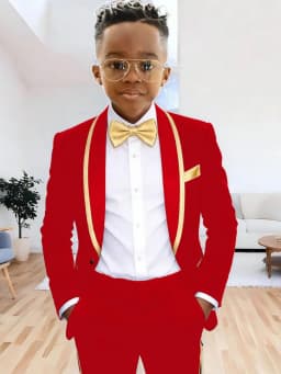 Txjojn Chic Kids Suits 2 Pieces Jacket Pants Wedding Ring Bearer Outfit Handsome Shawl Lapel Boys Suit Set For Banquet Party
