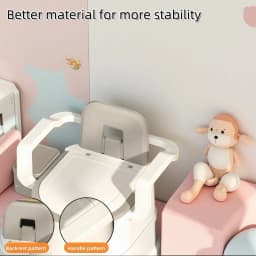 Children's Potty Training Toilet Seat with Armrests and Backrest, Portable Toilet with Removable Inner Bucket, Paper Towel Holder, 38Cm/14.96Inch Seat Height, Suitable for Home Toilet Training