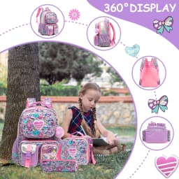 Cute Backpack for Girls Backpacks for Elementary Preschool Students Kids School Cute Backpack Lunch Bag and Penbag