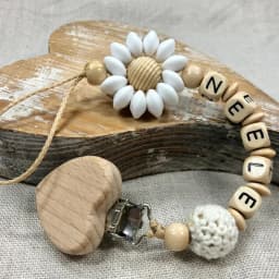 25PCS Custom Name Silicone Beads Flower Ring Pacifier Clips Safe Teething Chains Teether Eco-friendly Dummy Beech Clips Holder