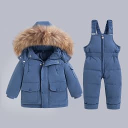 -30 Baby Winter Thickened Warm down Jacket and Jumpsuit Children Toddler Kids Clothing Set 2Pcs Girl Clothes Infant Snowsuit 1-6