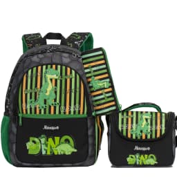 Girls Pink Backpack Set with Lunch Box & Pencil Case, Padded Strap School Bookbag for Elementary Students