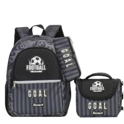 Girls Pink Backpack Set with Lunch Box & Pencil Case, Padded Strap School Bookbag for Elementary Students