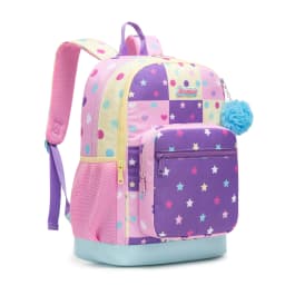 Girls Pink Backpack Set with Lunch Box & Pencil Case, Padded Strap School Bookbag for Elementary Students