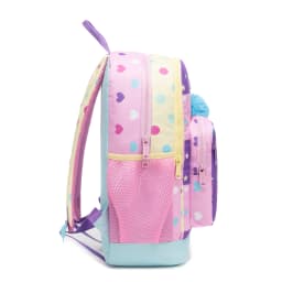 Girls Pink Backpack Set with Lunch Box & Pencil Case, Padded Strap School Bookbag for Elementary Students