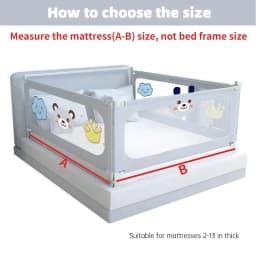 IMBABY Bed Guardrail Liftable Crib Protectors Adjustable Handrail Bed Safety Children Washable Baby Safety Bed Barrier Bumper