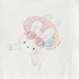 Dave Bella Children's T-shirt Summer Girl's Sweet Rabbit Print Bottoming Shirt Casual Baby Cotton Top Gentle Party DB2251301