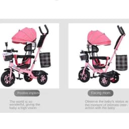 LazyChild Rotatable Seat Children's Tricycle 1-5 Year Old Metal Frame Baby Bicycle Bike Baby Stroller With Awning 2026 New