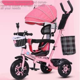 LazyChild Rotatable Seat Children's Tricycle 1-5 Year Old Metal Frame Baby Bicycle Bike Baby Stroller With Awning 2026 New