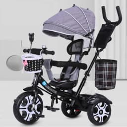 LazyChild Rotatable Seat Children's Tricycle 1-5 Year Old Metal Frame Baby Bicycle Bike Baby Stroller With Awning 2026 New