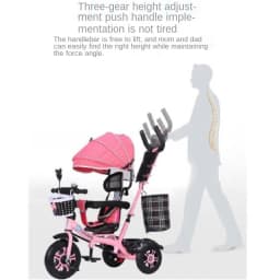 LazyChild Rotatable Seat Children's Tricycle 1-5 Year Old Metal Frame Baby Bicycle Bike Baby Stroller With Awning 2026 New