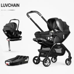 LUVCHAIN 4-in-1 Baby Stroller with ISOFIX Base Car Seat Lightweight Newborn