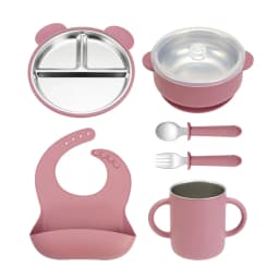 Children's Tableware Set Made of Silicone for Serving Food