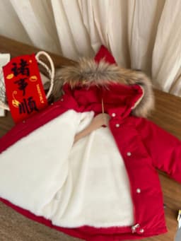 Winter Kids Jacket Children's Outerwear Coats with Big Fur Collar Boys Girls Coats Jacket Thicken Plush Warm Cotton Jacket