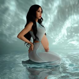 Sky Blue Maternity Dress Photoshoot Sexy Sheer Gowns Comfortable Stretch Mesh Open Front & Back Baby Shower Dresses For Women's