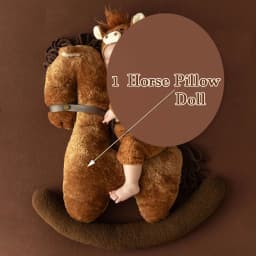 0-1 Month Cute Newborn Photography Props Cartoon Horse Theme Style Baby Outfits with Matching Horse Doll for Baby Posing