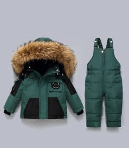 IYEAL Winter Hooded Down Jacket Warm Kids Coat Children Snowsuit Snow Toddler Girl Parka Real Fur Clothing Baby Boy Overalls
