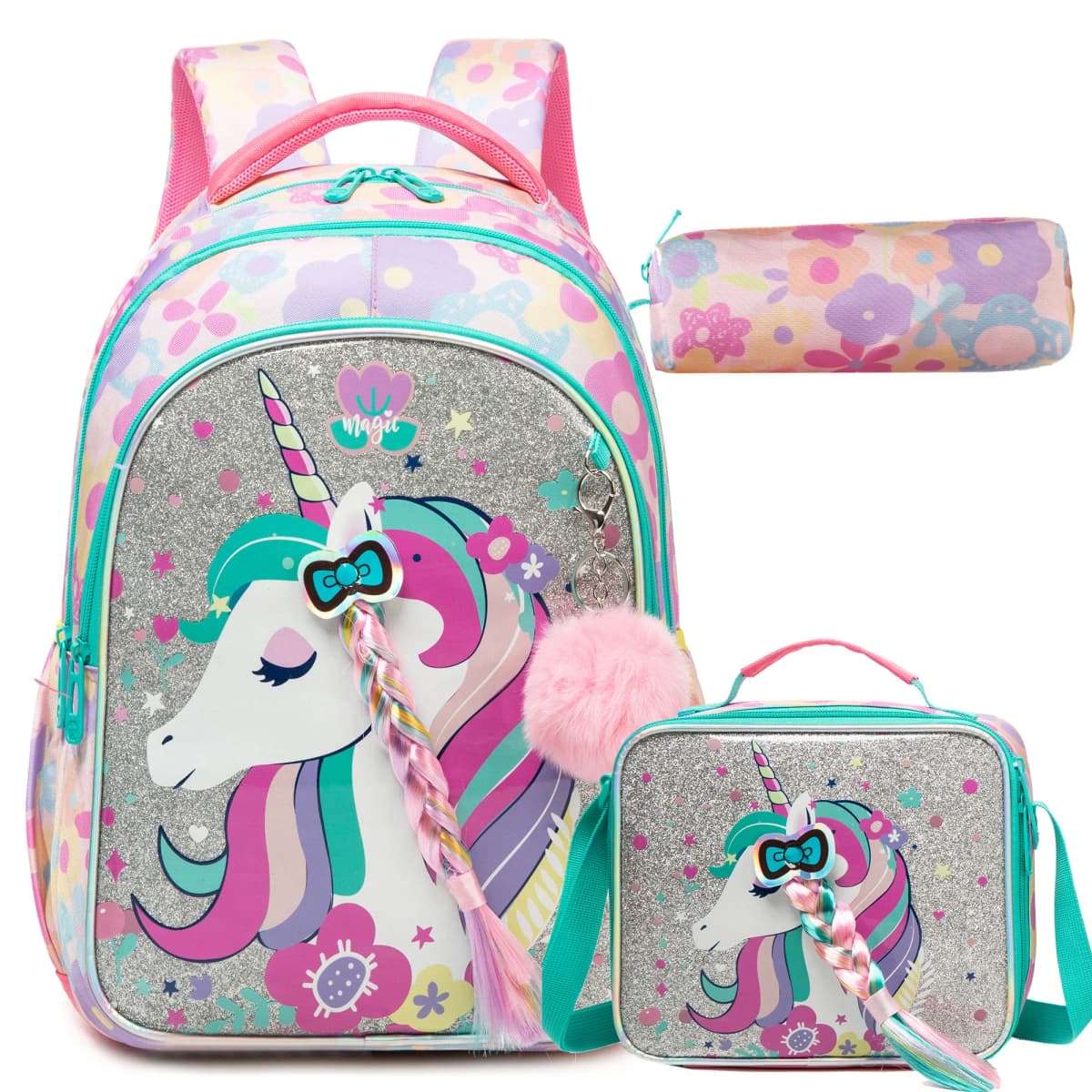 Unicorn Girls Backpack, Elementary School Kids Daypack, Student Backpack for Girls Teens, School & Travel Backpack