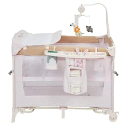4-in-1 Baby Bassinet & Co-Sleeper with Changing Table & Playard, Khaki | Travel Cot | Inkl. Mattress, Storage Bag & Toy Hanger | For Newborns to Toddlers
