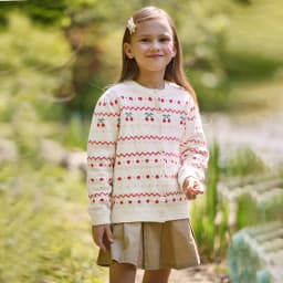 Dave Bella Children Sweater Cardigan Autumn Spring Sweater For Girls Kids Clothes Coats Cotton Elegant Casual Fashion DB3262693