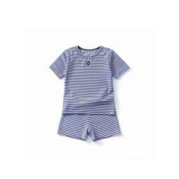 AP SS26 blue denim collection kids boys girls spring summer fashion jeans pleated skirt jumper shirt family clothing clothes