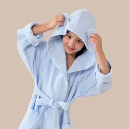 100% Cotton Waffle Kids Hooded Bathrobe Thick Soft Belted Homewear Sleepwear for Girls Boys Bear Solid Design