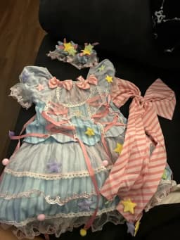 Summer Multicolor girl Backless Lolita Ball Gown Dress kid Princess Stripe Bow Birthday Party dresses Child Performance Clothing