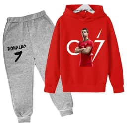 Children's Hoodie Cute Bear Print Sweatshirt Top+trousers 2P Boys Girls Boys Pullover Outdoor Sports Charming Fashion Casual Set