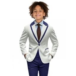 Popular Boy's Color blocked Suits 2 Pieces Jacket Pants For Birthday Party One Button Kids Suit Set Wedding Guest Tuxedo 2-20T