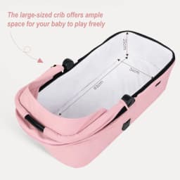 Pink Multifunctional Baby Stroller Travel System Lightweight Frame Folding Gray with Car Seat Carrycot - Easy to Carry
