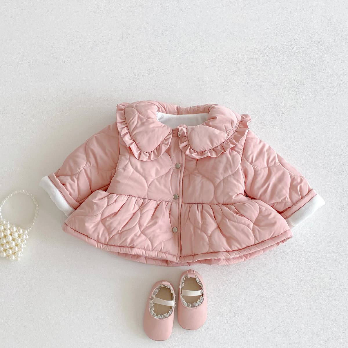 2025 Winter New Girls Warm Coat Children Plus Velvet Thick Lapel Jacket Baby Girl Long Sleeve Cotton Padded Jacket Kids Clothes