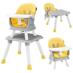 6 in 1 Baby High Chair Convertible Baby Feeding Chair Dining Room Booster Seat Table and Chair Set Black