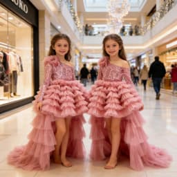 Kids Girl Party Princess Dress with Train Children Piano Girl Wedding Evening Party Celebration Performance Pageant Gown Flower