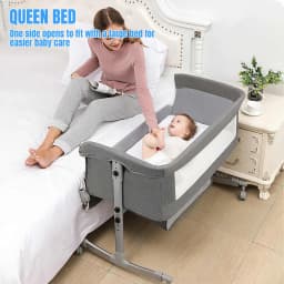 3 in 1 Baby bed Nursery Bed with Mosquito Net Large Storage Bag Changing Bed Height Adjustable Travel Portable Crib Newborn Baby Boys & Girls