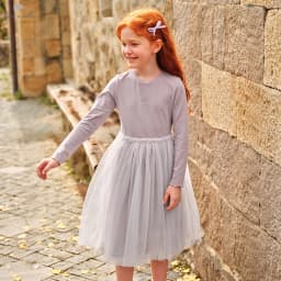 Dave Bella Children Mesh Dresses Girls Autumn Spring Outdoors Dress Elegant Long Sleeves Princess Party Clothes DK3262962