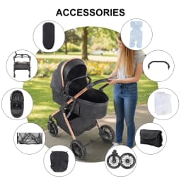 High Quality Baby Stroller 3 in 1 Luxury Lightweight Portable Travel Baby Stroller