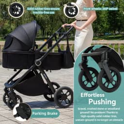 3‑in‑1 Elevated‑Position Baby Stroller Set Featuring Infant Car Seat, Robust Lightweight Aerospace‑Grade Aluminum Construction, Air‑Permeable Mesh Summer Seat, One‑Touch Easy Folding Mechanism, Space‑Saving Portable Newborn Buggy